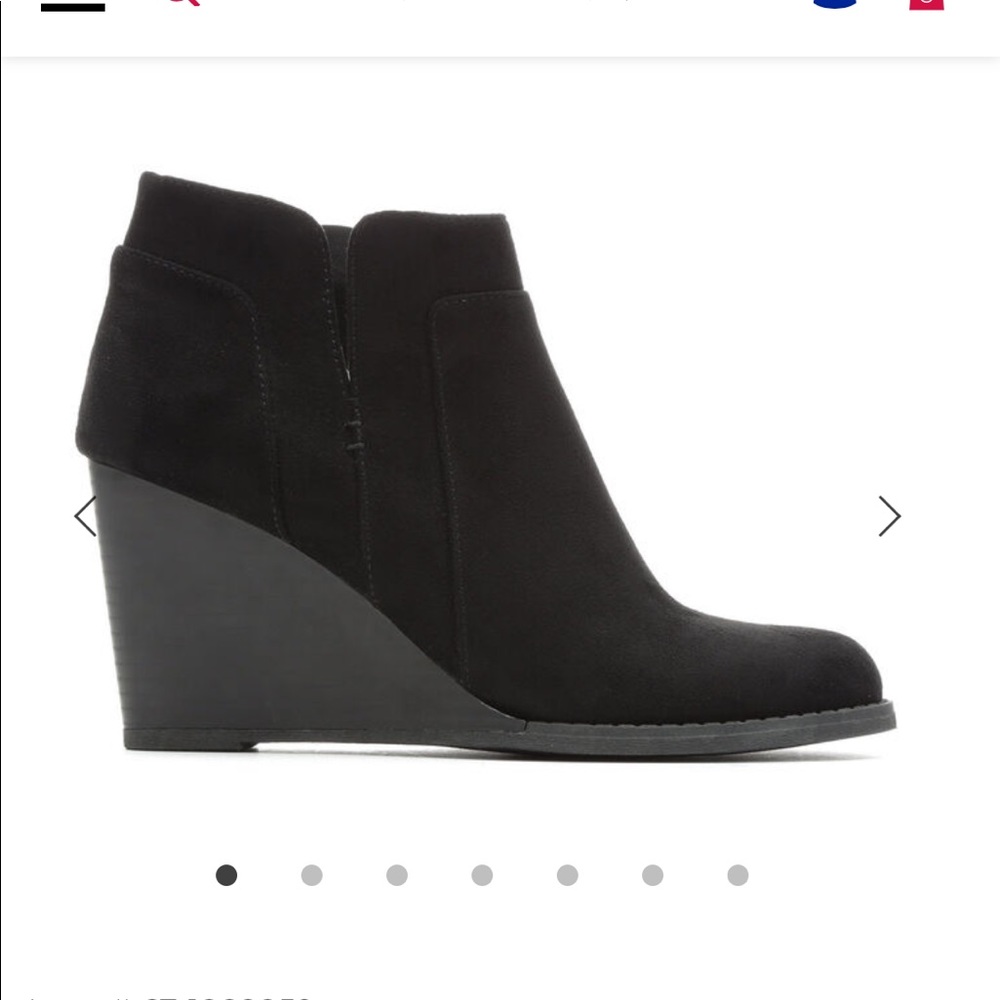 Black wedge booties